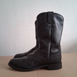 Mens Justin Roper Boots Size 7 E Cowboy Western Comb Last Style 3133 Black